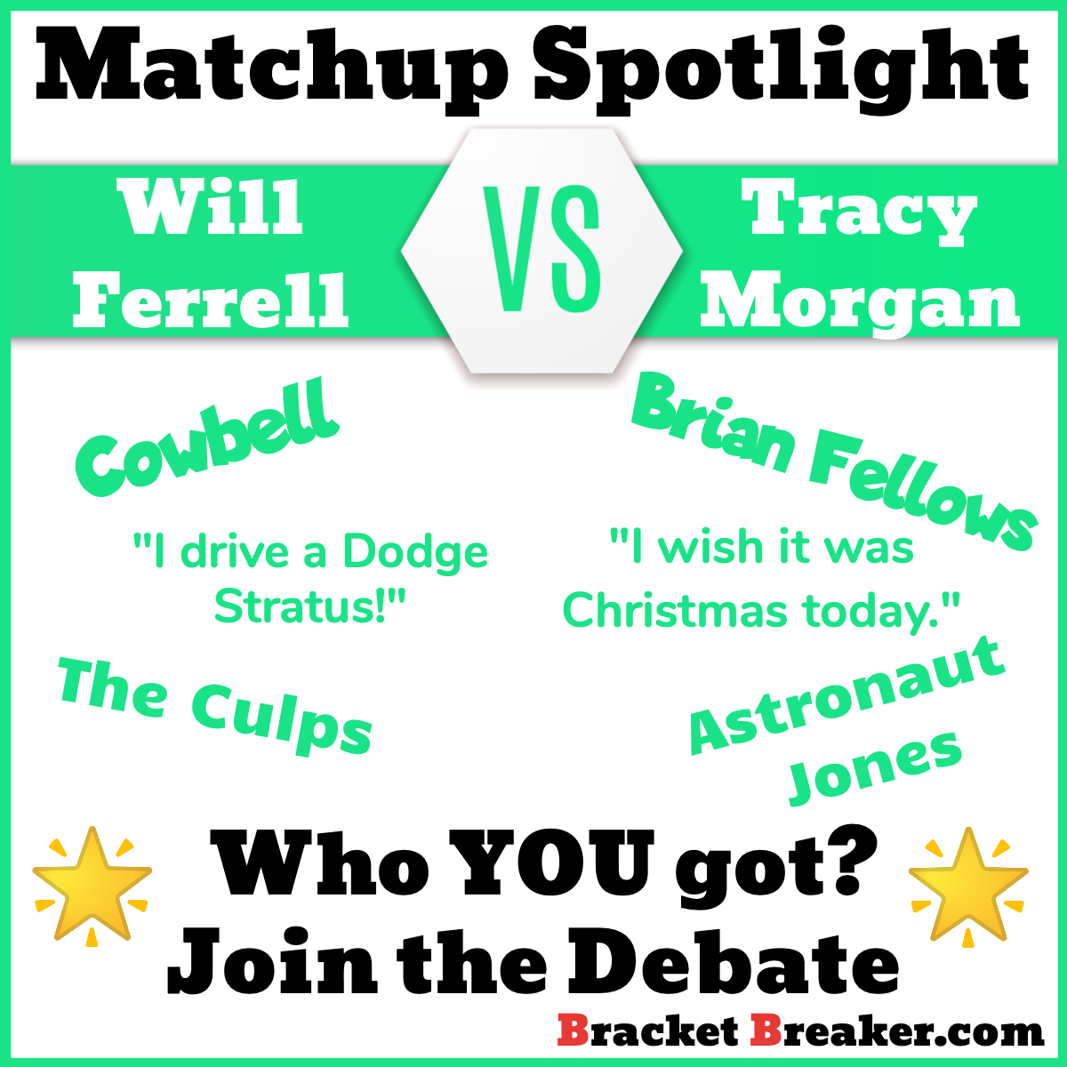 Matchup Spotlight - Will Ferrell vs. Tracy Morgan - Who YOU got?